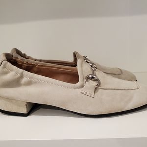 Gucci suede horsebit loafers w heel ladies 8.5